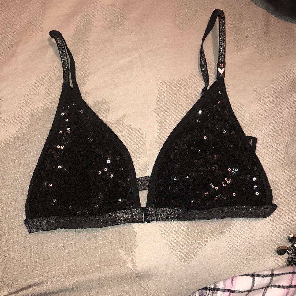 Black Sequin Victoria’s Secret Bralette